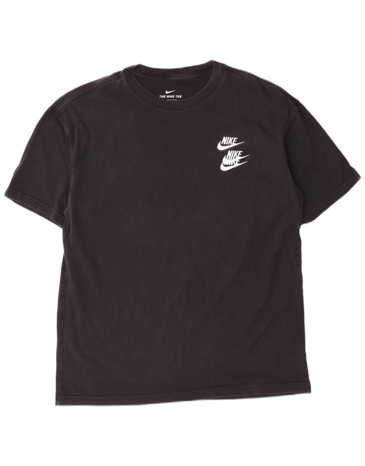 Ανδρικό γραφικό μπλουζάκι Nike, μεσαίο μαύρο βαμβακερό