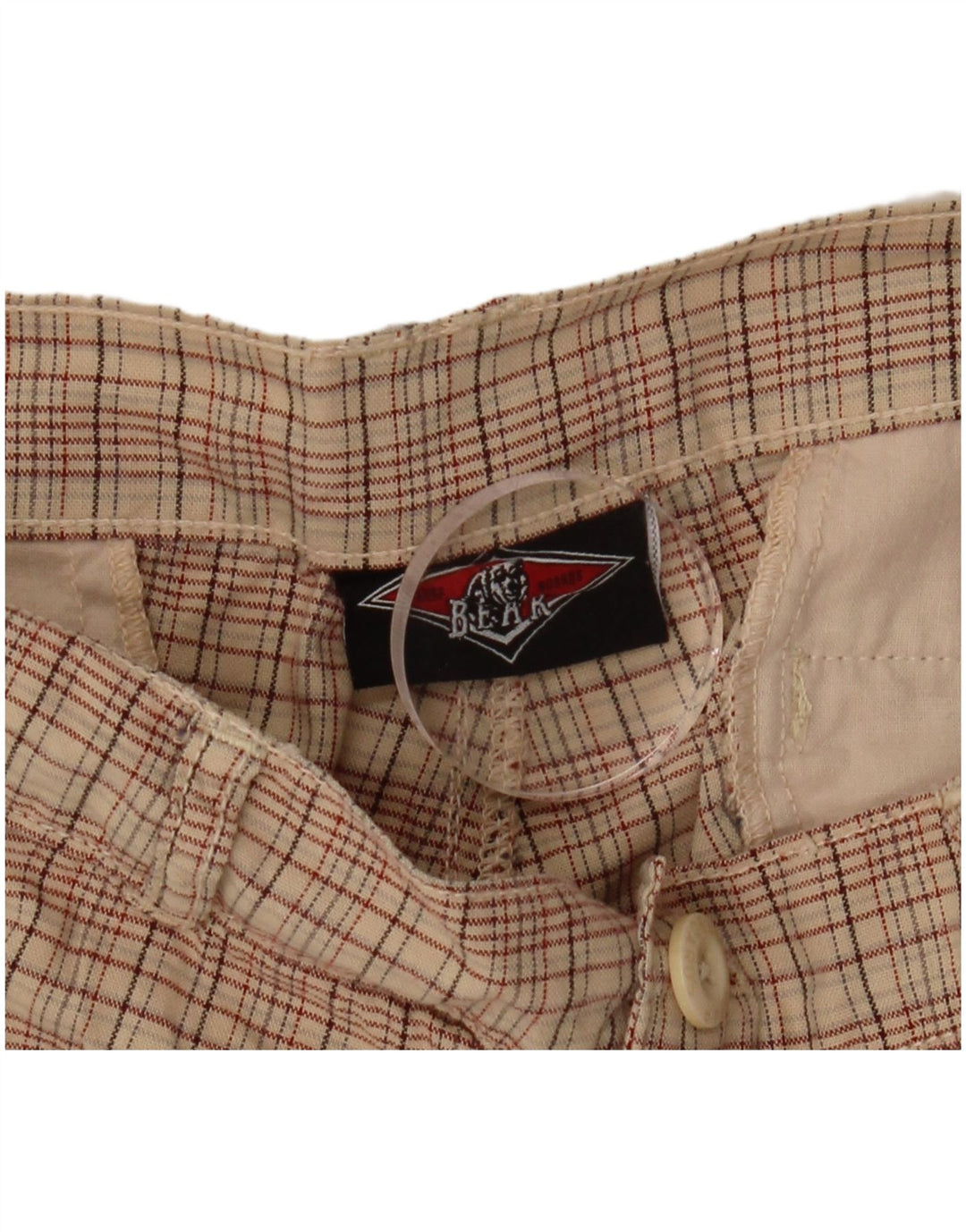 BEAR Ανδρικό σορτς Chino W38 XL Beige Check Cotton