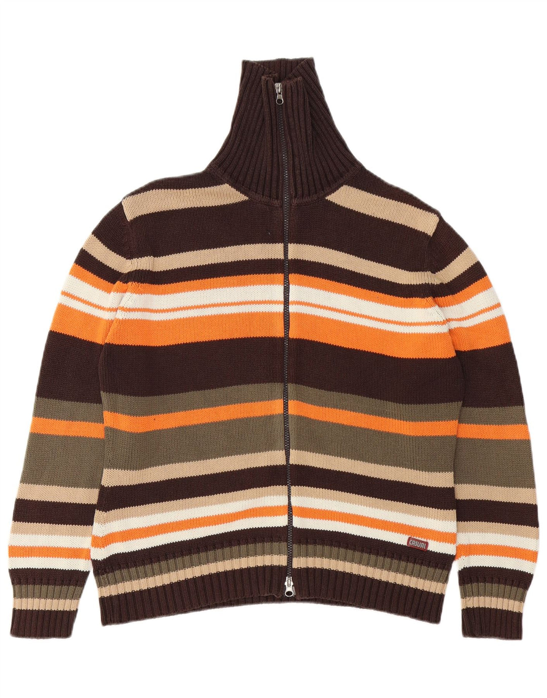 Γυναικείο πουλόβερ VINTAGE Ζακέτα UK 14/16 Μεγάλη πολύχρωμη ριγέ