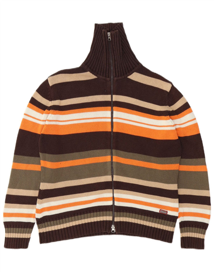 Γυναικείο πουλόβερ VINTAGE Ζακέτα UK 14/16 Μεγάλη πολύχρωμη ριγέ