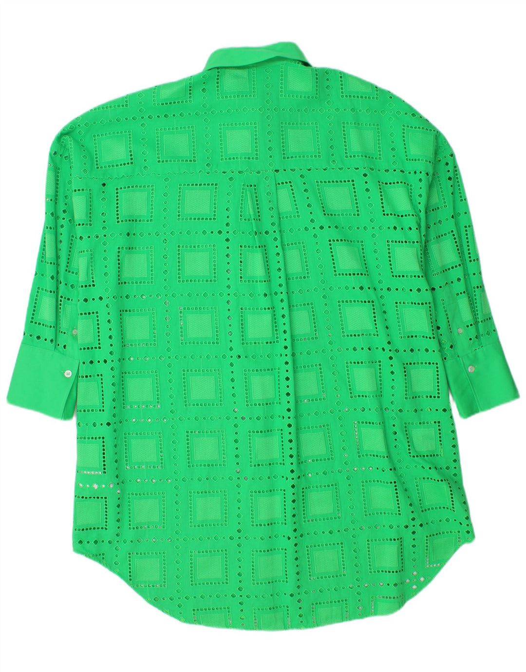 MSGM Γυναικείο πουκάμισο Oversized Φόρεμα IT 40 Μεσαίο πράσινο γεωμετρικό βαμβάκι