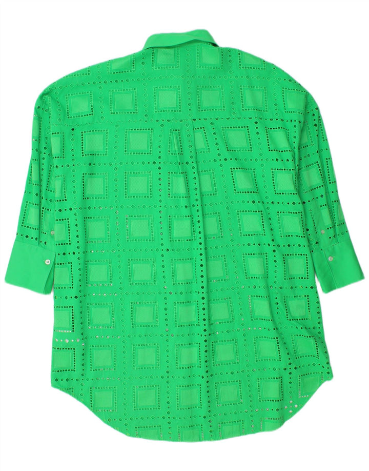 MSGM Γυναικείο πουκάμισο Oversized Φόρεμα IT 40 Μεσαίο πράσινο γεωμετρικό βαμβάκι