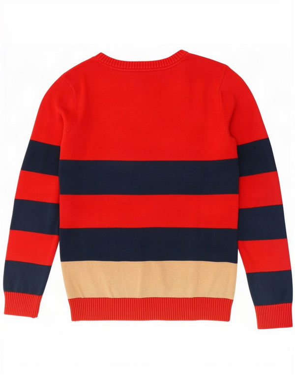 Tommy Hilfiger Γυναικείο πουλόβερ με λαιμόκαυστο UK 14 μεσαίο κόκκινο ριγέ