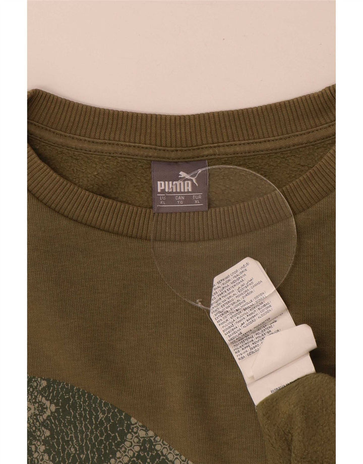 Ανδρικό γραφικό φούτερ Puma Jumper XL Χακί βαμβακερό