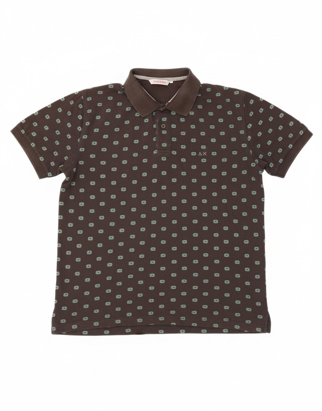 SUN68 Mens Polo Shirt Large Grey Floral Cotton