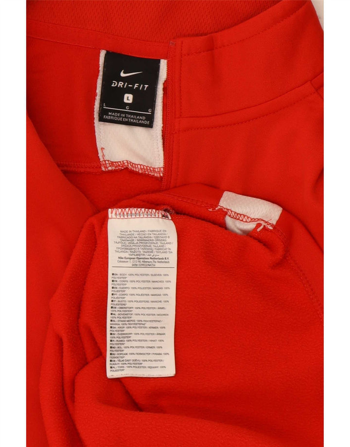 Ανδρική φόρμα πουλόβερ με φερμουάρ Nike Dri Fit Top μεγάλο κόκκινο χρώμα