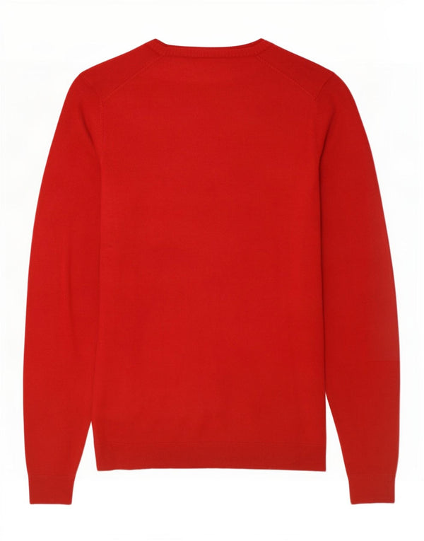 Ανδρικό πουλόβερ Zara με V λαιμόκοψη XL Red Viscose