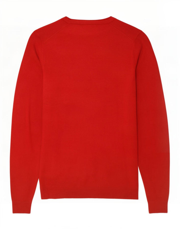 Ανδρικό πουλόβερ Zara με V λαιμόκοψη XL Red Viscose