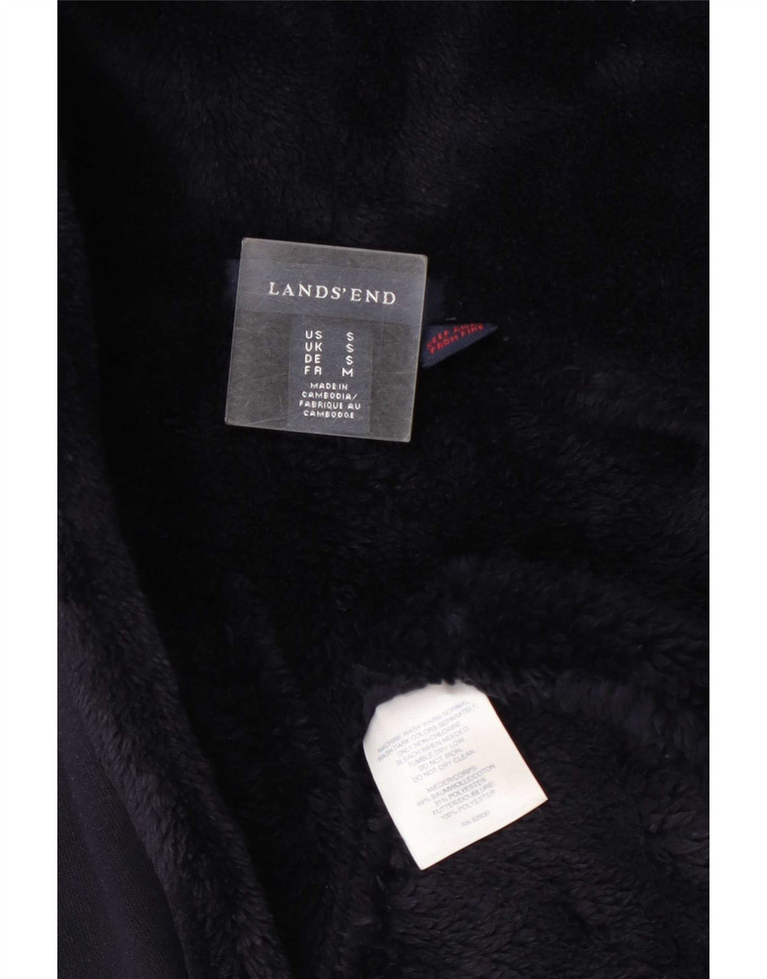 Lands End Γυναικείο Πανωφόρι Sherpa με κουκούλα UK 10 Small Navy Blue