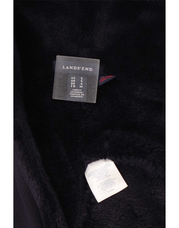 Lands End Γυναικείο Πανωφόρι Sherpa με κουκούλα UK 10 Small Navy Blue
