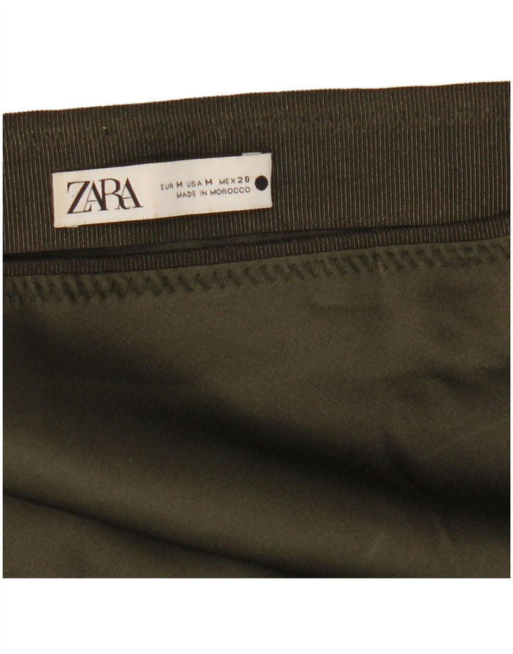 Zara Γυναικεία Μαξί Φούστα Ψηλόμεση Μεσαία W28 Χακί