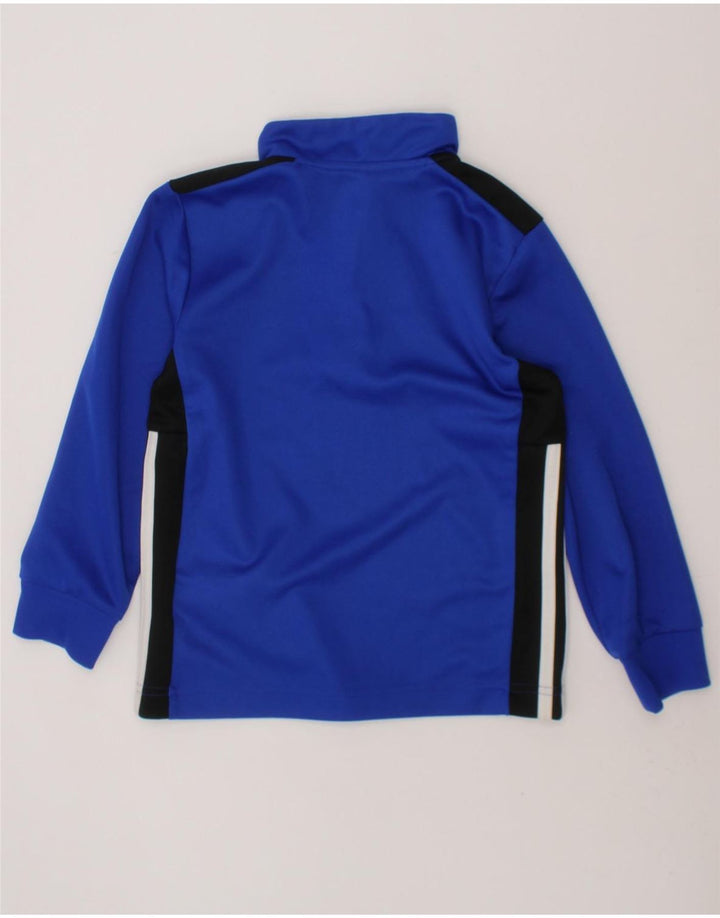 ADIDAS Boys Climalite Pullover Tracksuit Top 5-6 Years Blue Colourblock Vintage Adidas and Second-Hand Adidas from Messina Hembry 