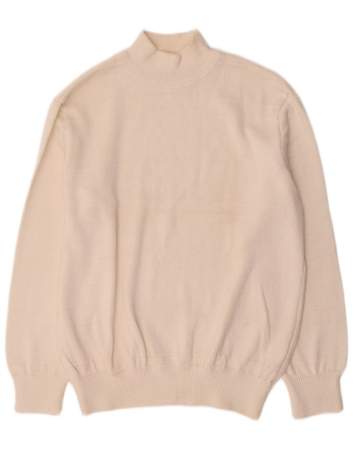 Γυναικείο πουλόβερ με λαιμό χελώνα VINTAGE UK 16 Large White