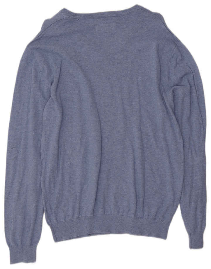 Ανδρικό πουλόβερ JACK WILLS με V λαιμόκοψη XL Μπλε βαμβακερό