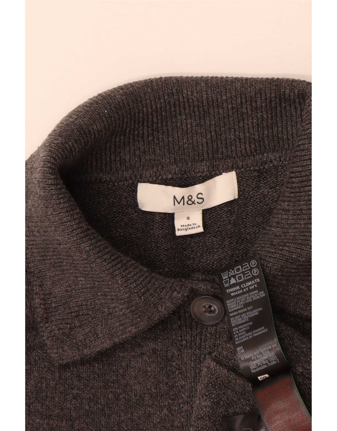 Marks & Spencer Γυναικεία ζακέτα πουλόβερ UK 10 Small Grey Polyester