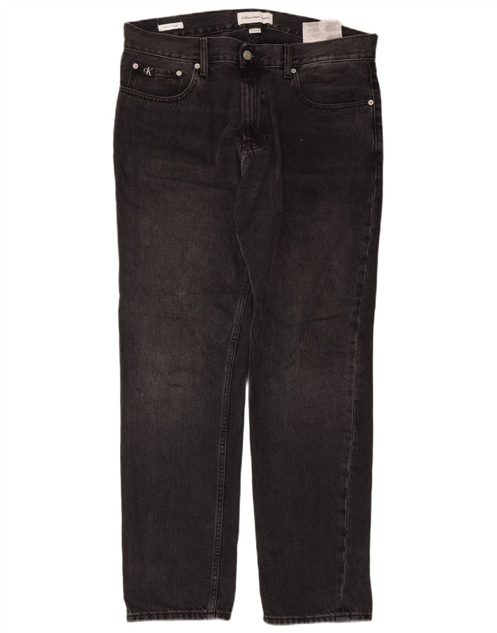 Ανδρικό τζιν ίσιο Calvin Klein W32 L30 μαύρο βαμβακερό
