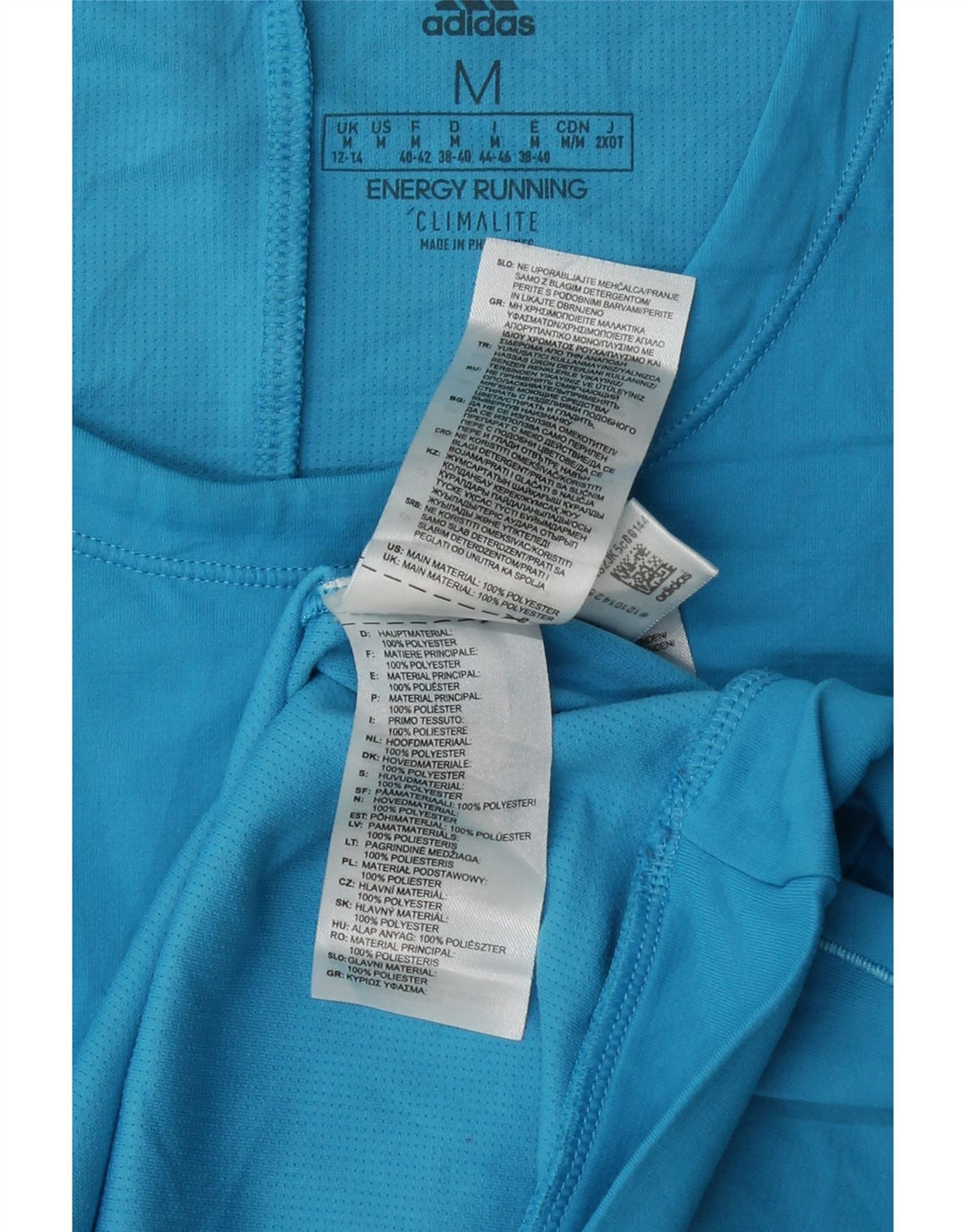 ADIDAS Γυναικείο Climalite Top Long Sleeve UK 12/14 Medium Blue Colourblock