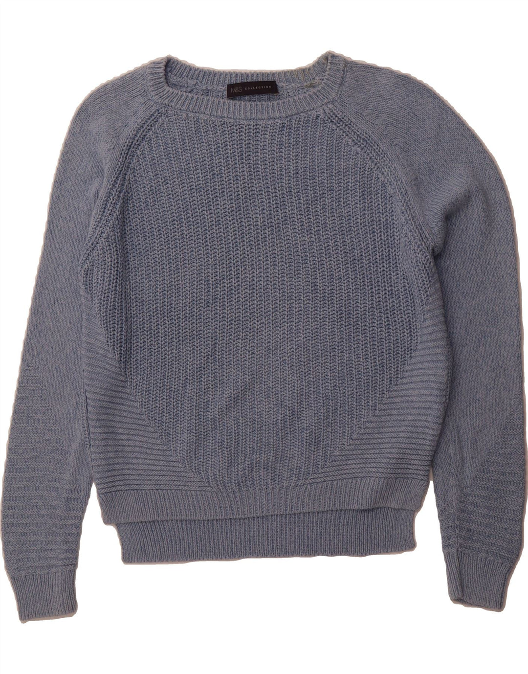 MARKS & SPENCER Womens Boat Neck Jumper Sweater UK 10 Small  Blue Vintage Marks & Spencer and Second-Hand Marks & Spencer from Messina Hembry 