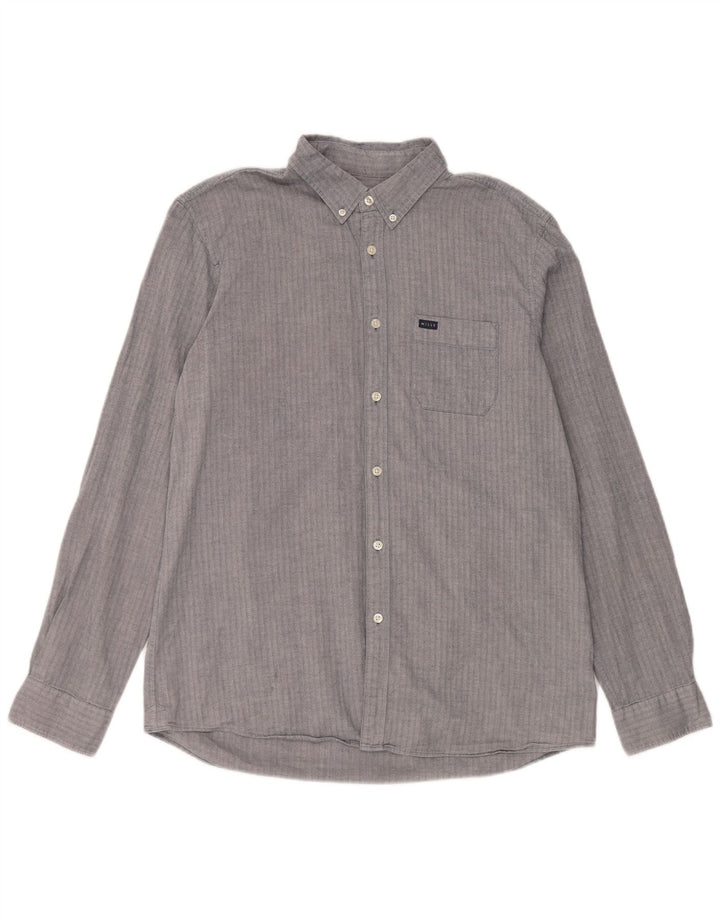 Jack Wills Ανδρικό πουκάμισο Classic Fit μεγάλο μπλε βαμβακερό ψαροκόκαλο