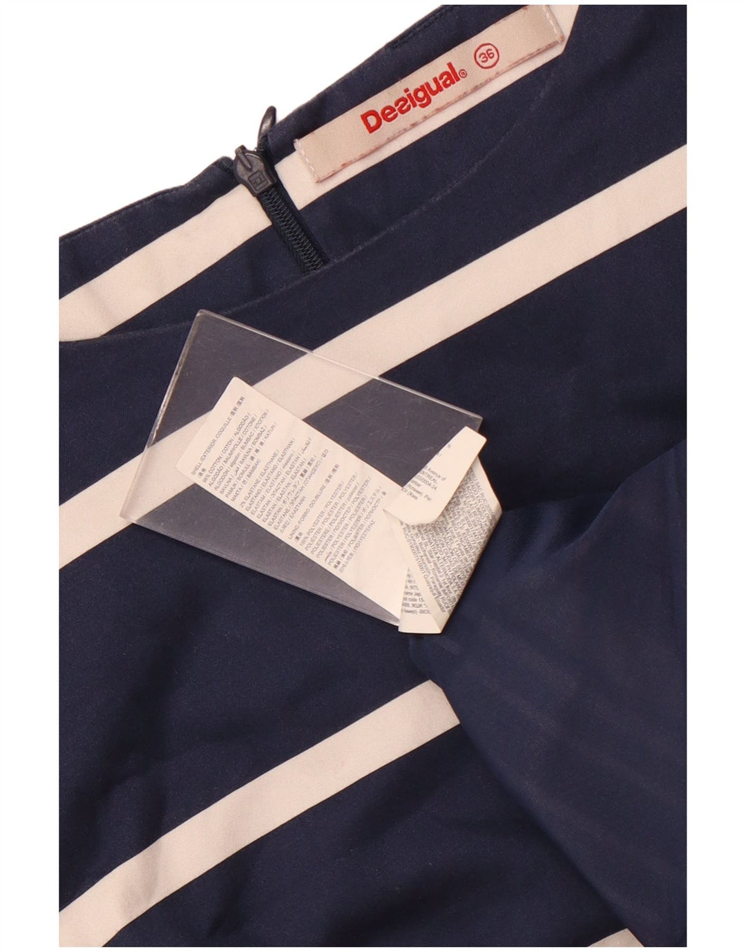 Desigual Γυναικείο Αμάνικο Φόρεμα με θήκη EU 36 Small Navy Blue ριγέ