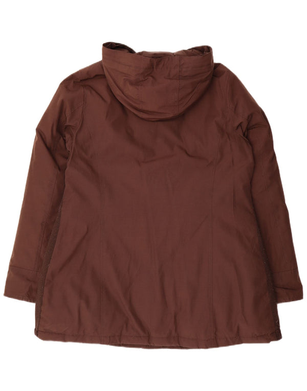 CANADIAN Γυναικείο παλτό με κουκούλα UK 16 μεγάλο καφέ πολυεστέρας