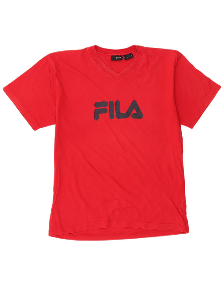 Ανδρικό γραφικό T-Shirt FILA Top μεγάλο κόκκινο βαμβακερό