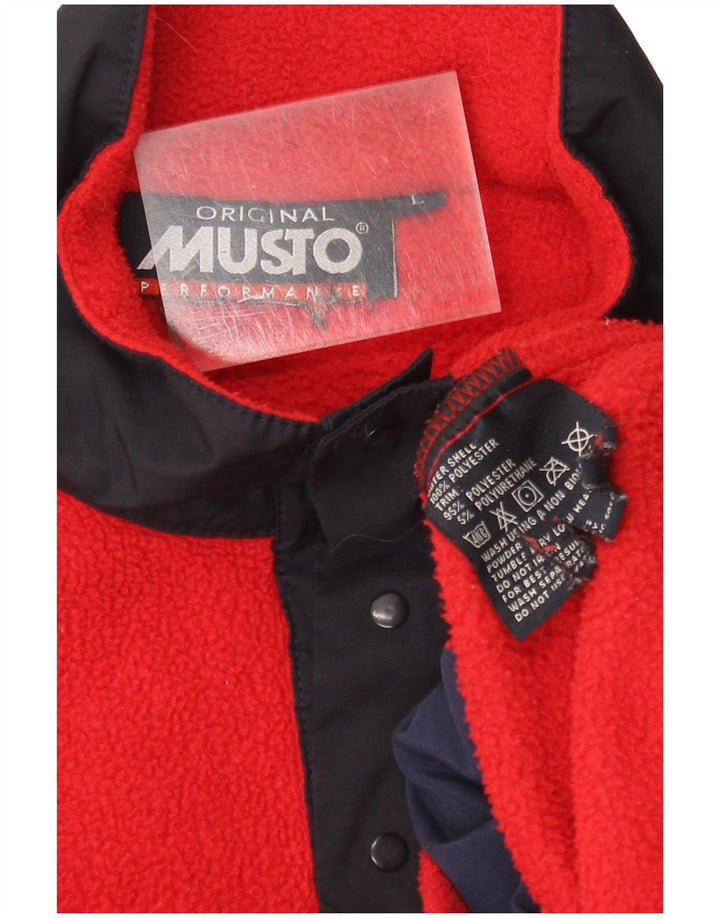 Musto Ανδρικό κουμπιά φλις λαιμόκοψη Μεγάλο κόκκινο πολυεστέρα