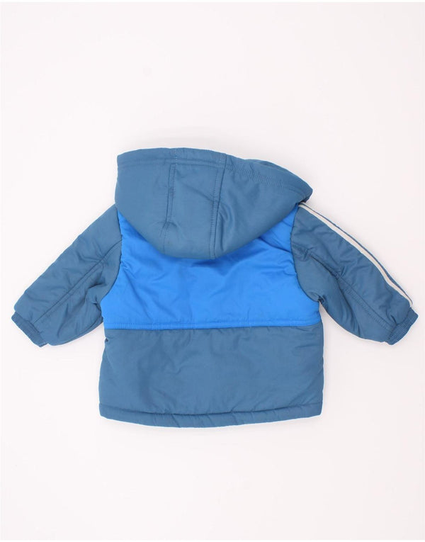 Μπουφάν Adidas Baby Boys γραφικό με κουκούλα με επένδυση 3-6 μηνών μπλε χρώμα