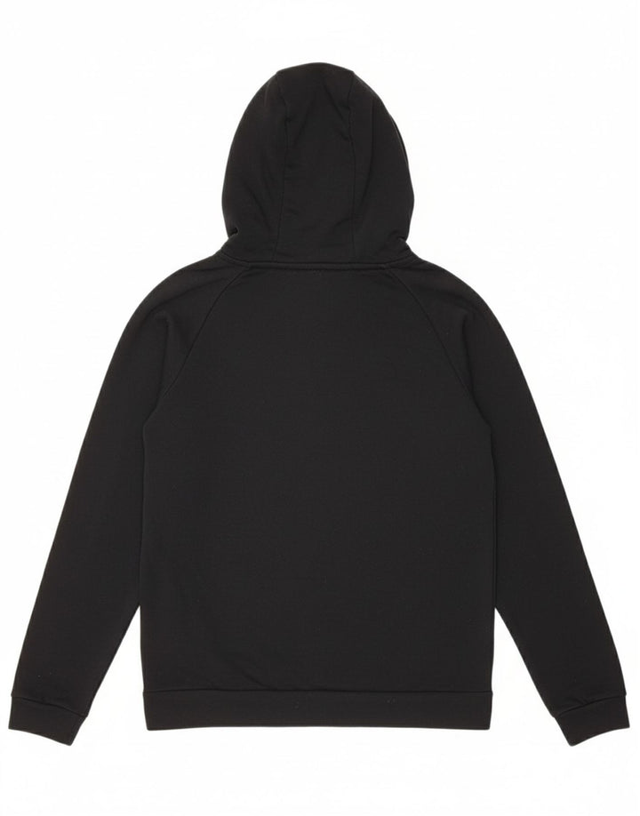 NIKE Womens Dri Fit Zip Hoodie Sweater UK 14 Medium Black Polyester