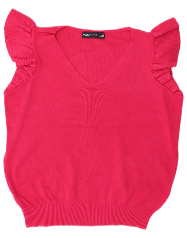 Marks & Spencer Womens Oversized Crop Vest Tank Top UK 10 Small Pink