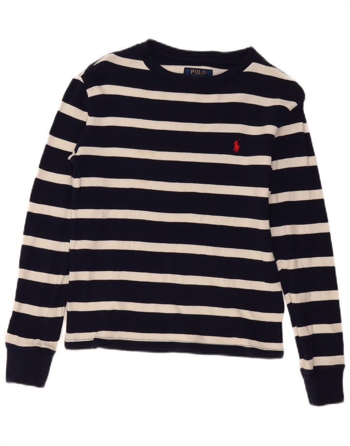 Polo Ralph Lauren Boys Top μακρυμάνικο 10-11 ετών Medium Navy Blue ριγέ