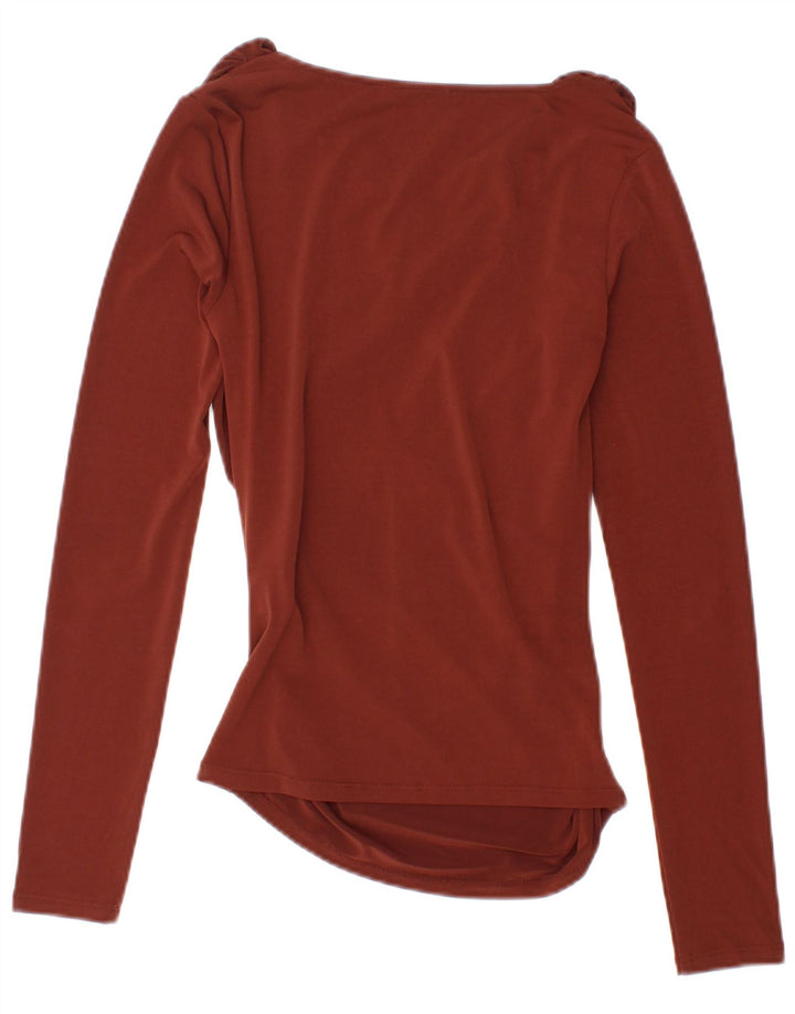 Zara Γυναικείο τοπ μακρυμάνικο UK 8 Μικρός καφέ πολυεστέρας