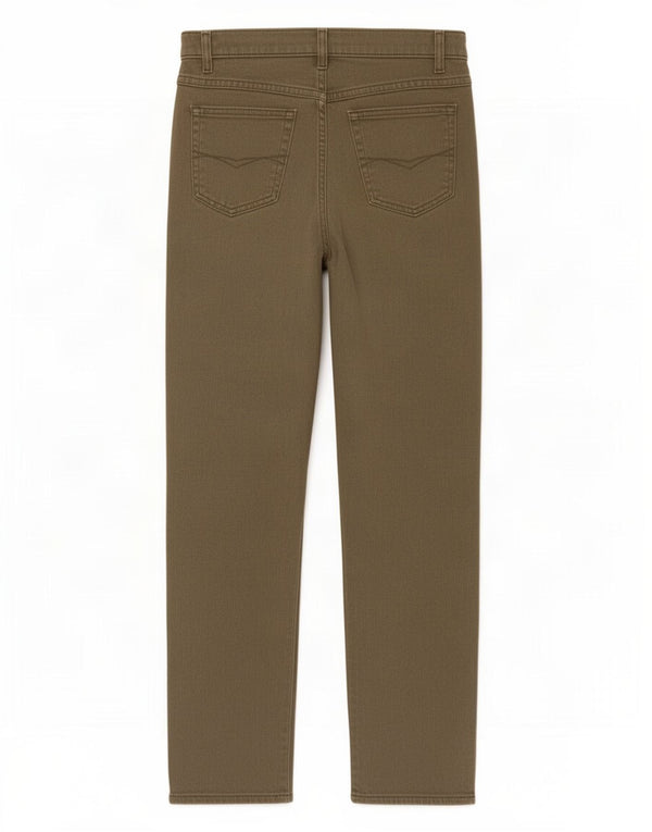 Marks & Spencer Womens Straight Casual Trousers UK 14 Medium W30 L28 Khaki