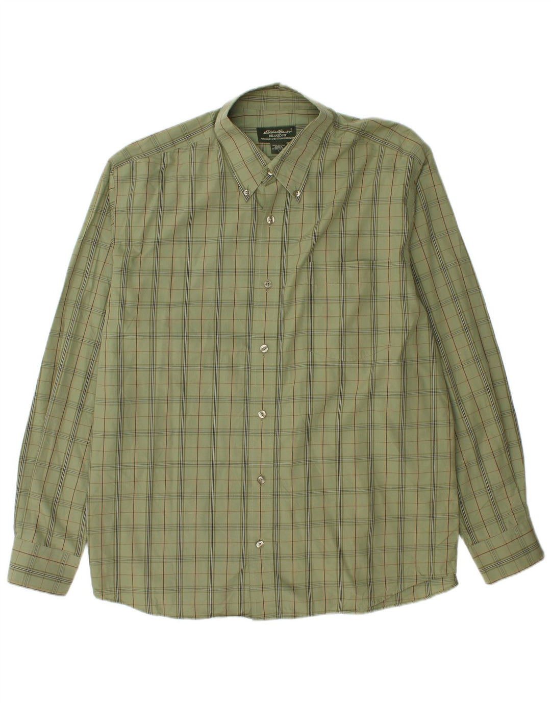 EDDIE BAUER Ανδρικό πουκάμισο Relaxed Fit Large Green Check Cotton