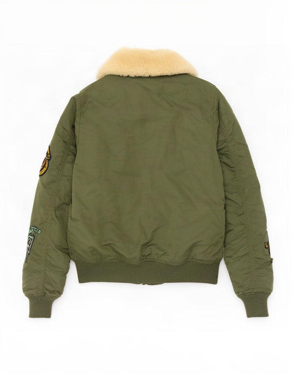 Alpha Industries Γυναικείο Graphic Bomber Jacket UK 6 XS Green Nylon