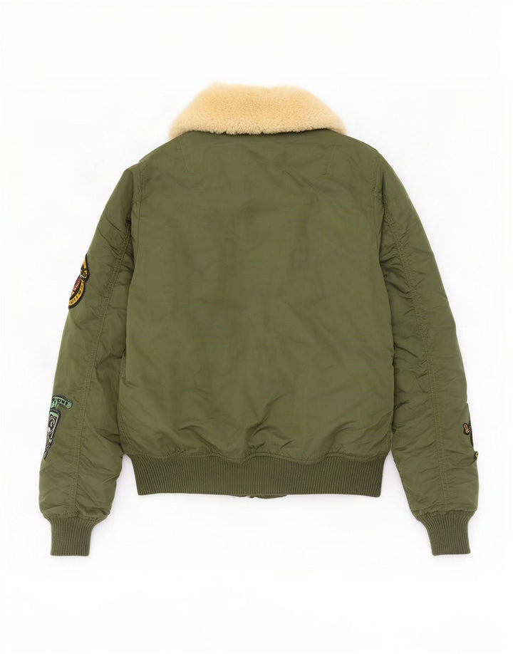 Alpha Industries Γυναικείο Graphic Bomber Jacket UK 6 XS Green Nylon