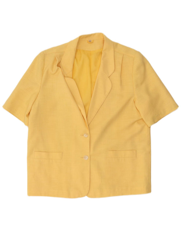 House of Fraser Γυναικείο κοντομάνικο μπουφάν σακάκι UK 18 XL κίτρινο