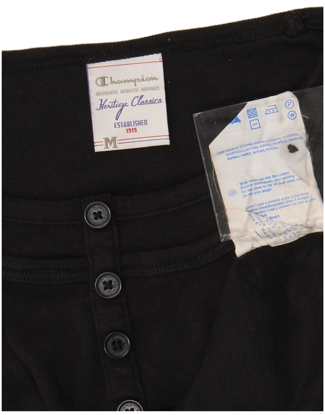 Champion Womens Heritage Classics Top Μακρύ μανίκι UK 12 μεσαίο μαύρο βαμβακερό