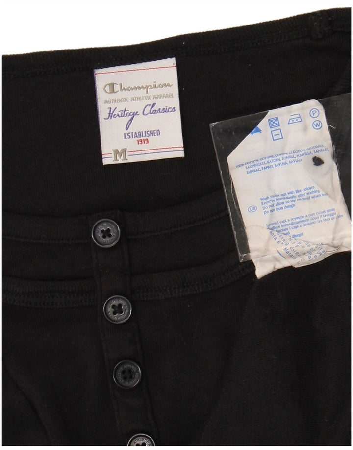 Champion Womens Heritage Classics Top Μακρύ μανίκι UK 12 μεσαίο μαύρο βαμβακερό