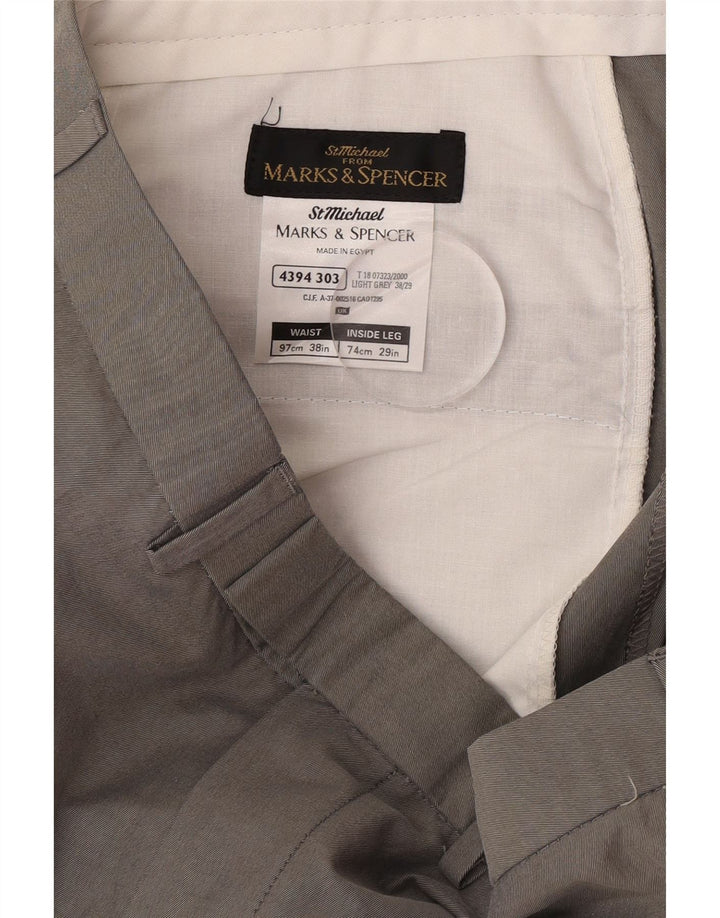Ανδρικό ίσιο παντελόνι Marks & Spencer W38 L29 Γκρι βαμβακερό