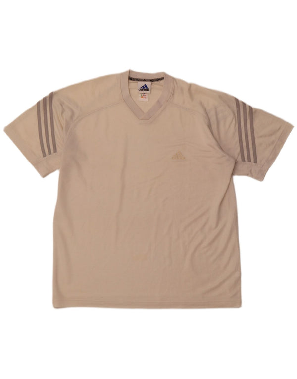 Ανδρικό T-Shirt ADIDAS Top UK 42/44 Large Beige Polyester