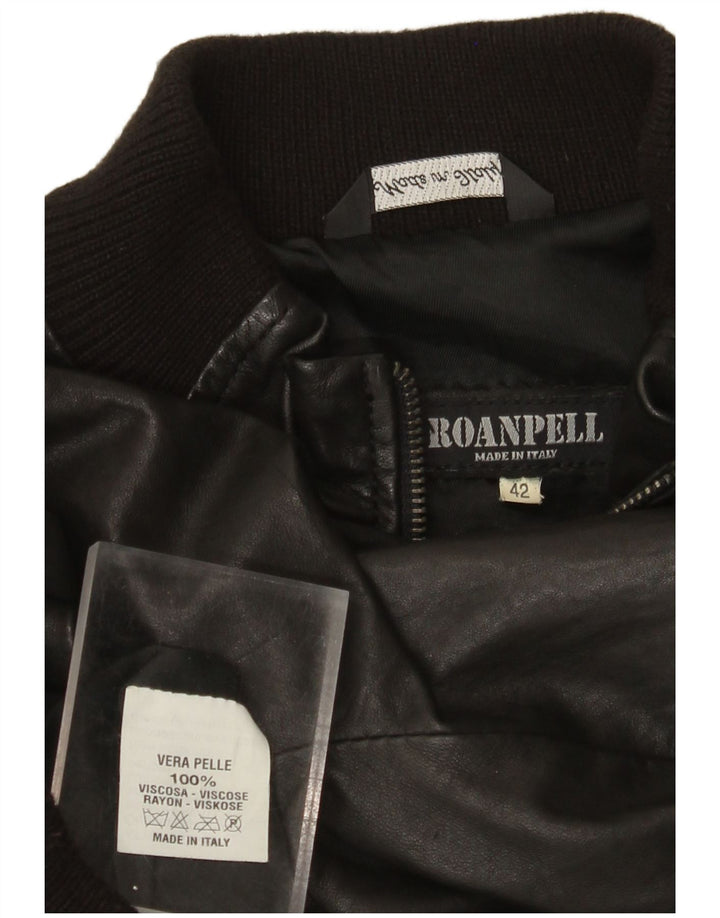 Vintage Γυναικείο Δερμάτινο Μπουφάν IT 42 Medium Black Leather