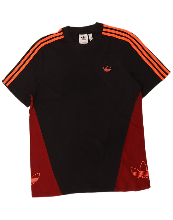 Ανδρικό γραφικό μπλουζάκι Adidas Top Medium Black Colourblock Βαμβακερό