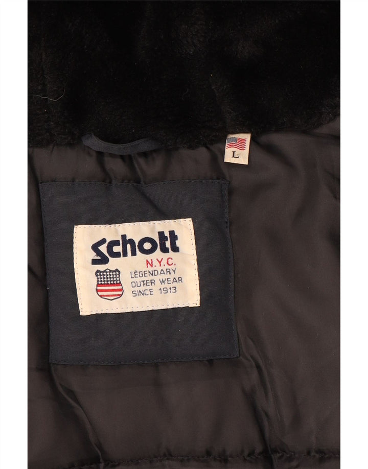 Ανδρικό μπουφάν με κουκούλα Schott Duffle UK 40 Large Navy Blue