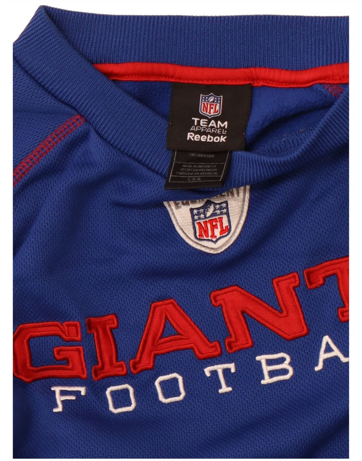 REEBOK Mens Giants Graphic Top Μακρύ μανίκι μεγάλο μπλε πολυεστέρας