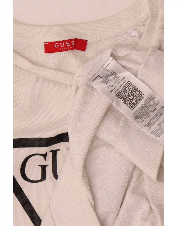 Γυναικείο γραφικό φούτερ Guess Jumper UK 8 Small White Polyamide