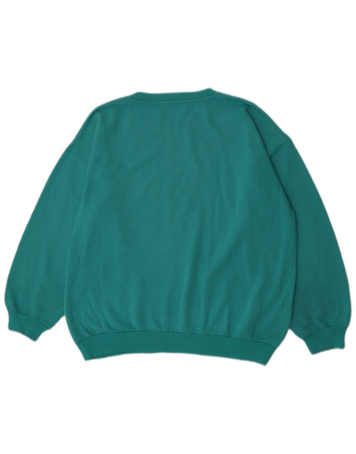Vintage Ανδρικό Φούτερ Jumper Μεγάλο Τιρκουάζ