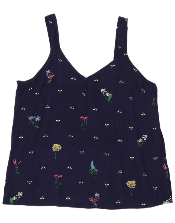 Joules Womens Abstract Pattern Cami Top 20 2XL Navy Blue Viscose