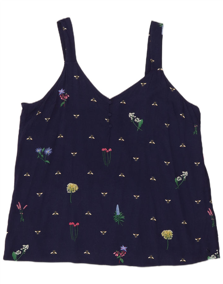 Joules Womens Abstract Pattern Cami Top 20 2XL Navy Blue Viscose
