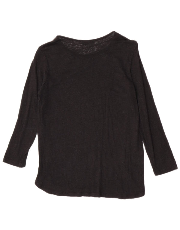 Zara Γυναικείο Μπλουζάκι 3/4 Μανίκι UK 10 Small Black